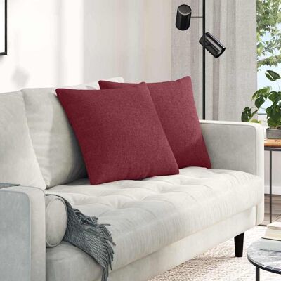 vidaXL Sofakissen 2 pcs Weinrot 50 x 50 cm Stoff Rot vidaXL Sofakissen 2 pcs Weinrot 50 x 50 cm Stoff Rot