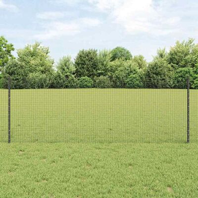 vidaXL Graues Galvanisiertes Stahlzaun - Zaun vidaXL Graues Galvanisiertes Stahlzaun - Zaun