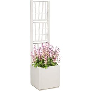 vidaXL Gartenpflanzer - Weiß - Quadratisch 36x36x140 cm vidaXL Gartenpflanzer - Weiß - Quadratisch 36x36x140 cm