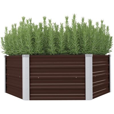 vidaXL Hochbeet Braun 129 x 129 x 45 cm Verzinkter Stahl Braun vidaXL Hochbeet Braun 129 x 129 x 45 cm Verzinkter Stahl Braun
