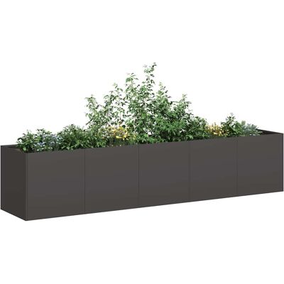 vidaXL Pflanzgefäß Schwarz 200 x 40 x 40 cm Kaltgewalzter Stahl Schwarz vidaXL Pflanzgefäß Schwarz 200 x 40 x 40 cm Kaltgewalzter Stahl Schwarz