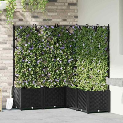 Vidaxl - Gartentopf mit Spalier 5 Stück Schwarz 120x120x143 cm Vidaxl - Gartentopf mit Spalier 5 Stück Schwarz 120x120x143 cm