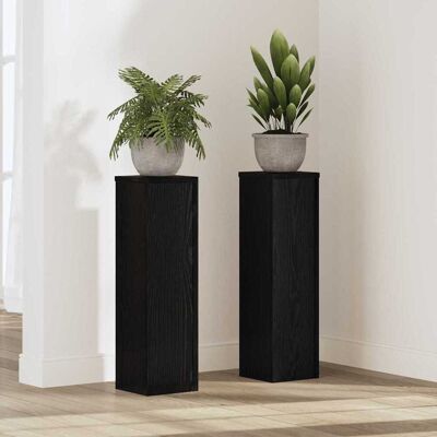 vidaXL Pflanzenständer 2 Stk. Schwarz Eichen-Optik 17 x 17 x 60 cm Schwarz vidaXL Pflanzenständer 2 Stk. Schwarz Eichen-Optik 17 x 17 x 60 cm Schwarz