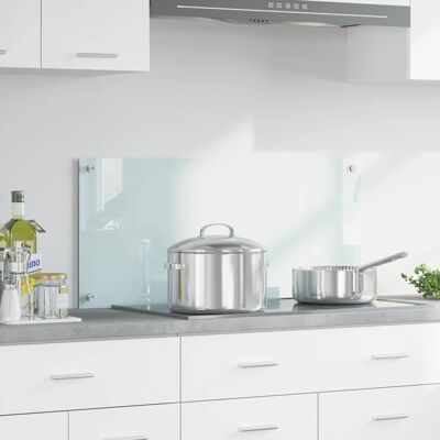 vidaXL Küchenrückwand Milch 90 x 40 cm Gehärtetes Glas Weiß vidaXL Küchenrückwand Milch 90 x 40 cm Gehärtetes Glas Weiß