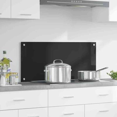 vidaXL Küchenrückwand Schwarz 90 x 40 cm Gehärtetes Glas Schwarz vidaXL Küchenrückwand Schwarz 90 x 40 cm Gehärtetes Glas Schwarz