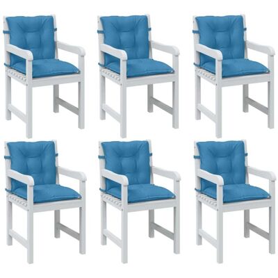 vidaXL Niedriglehner-Auflagen 6 Stk. Melange Blau 100x50x7 cm Stoff Blau vidaXL Niedriglehner-Auflagen 6 Stk. Melange Blau 100x50x7 cm Stoff Blau