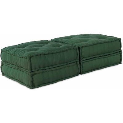 vidaXL - Pouffe Set 2 - Grün - 70x70x36 cm - Ottoman set vidaXL - Pouffe Set 2 - Grün - 70x70x36 cm - Ottoman set