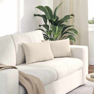 vidaXL Sofakissen 2 Stück Beige 50 x 30 cm Stoff Beige vidaXL Sofakissen 2 Stück Beige 50 x 30 cm Stoff Beige