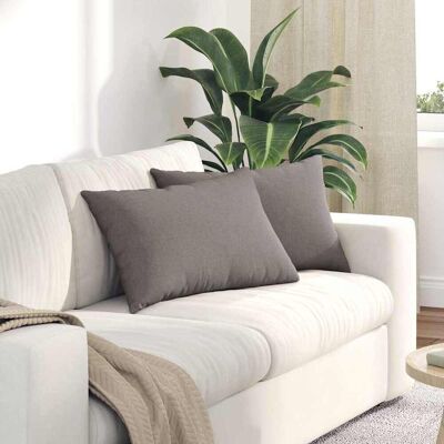 vidaXL Sofakissen 2 pcs Stoff Taupe 60 x 40 cm Taupe vidaXL Sofakissen 2 pcs Stoff Taupe 60 x 40 cm Taupe