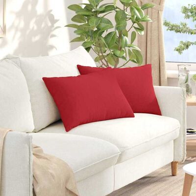 vidaXL Sofakissen 2 pcs Rot 60 x 40 cm Stoff Rot vidaXL Sofakissen 2 pcs Rot 60 x 40 cm Stoff Rot