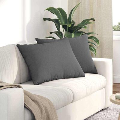 vidaXL Sofakissen 2 pcs Dunkelgrau 70 x 50 cm Stoff Grau vidaXL Sofakissen 2 pcs Dunkelgrau 70 x 50 cm Stoff Grau