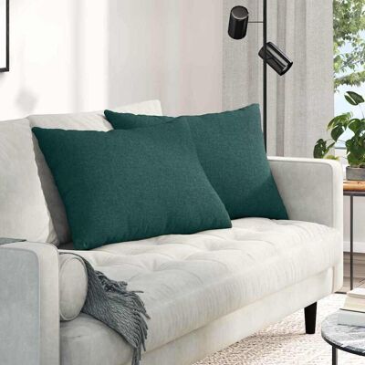 vidaXL Sofakissen 2 pcs Dunkelgrün 70 x 50 cm Stoff Grün vidaXL Sofakissen 2 pcs Dunkelgrün 70 x 50 cm Stoff Grün