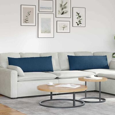 vidaXL Sofakissen 2 pcs Blau 120 x 40 cm Stoff Blau vidaXL Sofakissen 2 pcs Blau 120 x 40 cm Stoff Blau