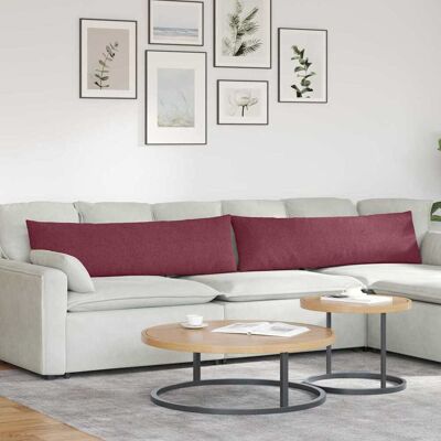 vidaXL Sofakissen 2 pcs Weinrot 145 x 40 cm Stoff Rot vidaXL Sofakissen 2 pcs Weinrot 145 x 40 cm Stoff Rot
