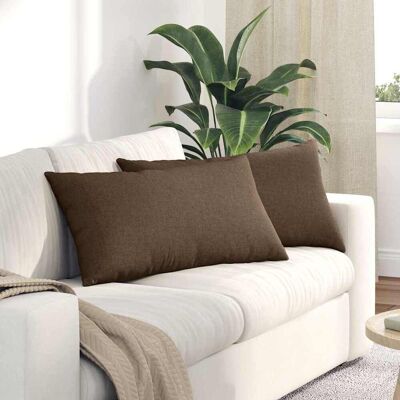 vidaXL Sofakissen 2 pcs Braun 80 x 40 cm Stoff Braun vidaXL Sofakissen 2 pcs Braun 80 x 40 cm Stoff Braun