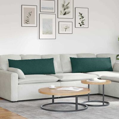 vidaXL Sofakissen 2 pcs Dunkelgrün 120 x 40 cm Stoff Grün vidaXL Sofakissen 2 pcs Dunkelgrün 120 x 40 cm Stoff Grün