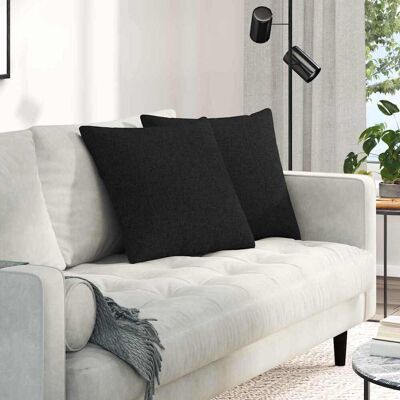 vidaXL Sofakissen 2 pcs Schwarz 50 x 50 cm Stoff Schwarz vidaXL Sofakissen 2 pcs Schwarz 50 x 50 cm Stoff Schwarz