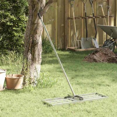 vidaXL Garten Nivellierrechen Silber 75 x 25 x 6 cm Edelstahl Silber vidaXL Garten Nivellierrechen Silber 75 x 25 x 6 cm Edelstahl Silber