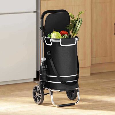 vidaXL Einkaufswagen Schwarz 36,5 x 46,5 x 100,5 cm Oxford-stoff Schwarz vidaXL Einkaufswagen Schwarz 36,5 x 46,5 x 100,5 cm Oxford-stoff Schwarz