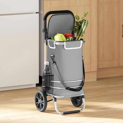 vidaXL Einkaufswagen Grau 36,5 x 46,5 x 100,5 cm Oxford-stoff Grau vidaXL Einkaufswagen Grau 36,5 x 46,5 x 100,5 cm Oxford-stoff Grau