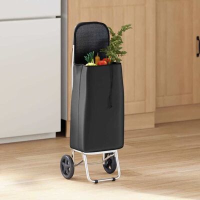 vidaXL Einkaufswagen Schwarz 35 x 28 x 92 cm Oxford-stoff Schwarz vidaXL Einkaufswagen Schwarz 35 x 28 x 92 cm Oxford-stoff Schwarz