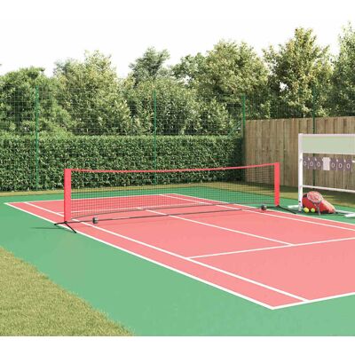 vidaXL Tennisnetz Schwarz und Rot 396 x 92 x 87 cm Polyester Rot vidaXL Tennisnetz Schwarz und Rot 396 x 92 x 87 cm Polyester Rot