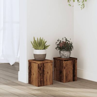 vidaXL Pflanzenständer 2 Stk. Altholz-Optik 15x15x20 cm Holzwerkstoff Braun vidaXL Pflanzenständer 2 Stk. Altholz-Optik 15x15x20 cm Holzwerkstoff Braun