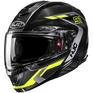 Klapphelm für Motorradfahrer HJC RPHA 91 CARBON Lagos MC3H schwarz-fluogelb Größe: M Klapphelm für Motorradfahrer HJC RPHA 91 CARBON Lagos MC3H schwarz-fluogelb Größe: M