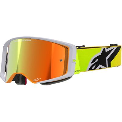 Motocross-Brille Alpinestars Supertech Corp fluo gelb-grau mit spiegelroter Linse Motocross-Brille Alpinestars Supertech Corp fluo gelb-grau mit spiegelroter Linse