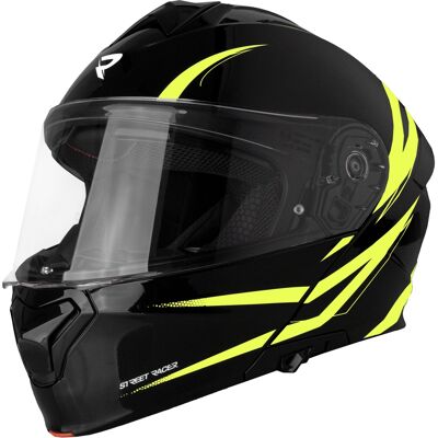 Street Racer Fury Klapphelm für Motorräder, schwarz-fluoreszierend gelb Größe: S Street Racer Fury Klapphelm für Motorräder, schwarz-fluoreszierend gelb Größe: S