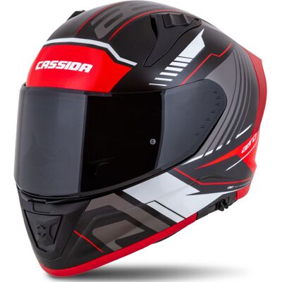 Cassida Aero Drome Integral-Motorradhelm Schwarz-Rot-Weiß-Grau Größe: L Cassida Aero Drome Integral-Motorradhelm Schwarz-Rot-Weiß-Grau Größe: L