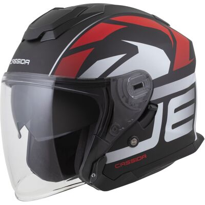Motorradhelm Cassida Jet Tech 2.0 RoTo Mattschwarz-Rot-Weiß Größe: XS Motorradhelm Cassida Jet Tech 2.0 RoTo Mattschwarz-Rot-Weiß Größe: XS