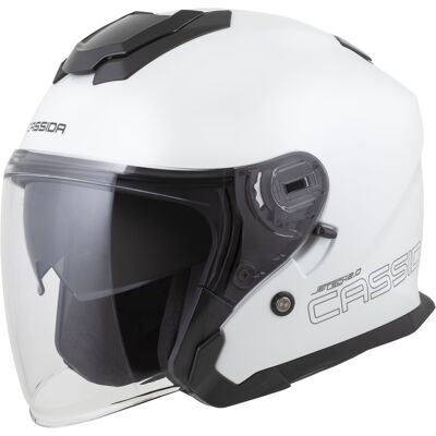 Motorradhelm Cassida Jet Tech 2.0 Solid Weiß-Schwarz-Grau Größe: L Motorradhelm Cassida Jet Tech 2.0 Solid Weiß-Schwarz-Grau Größe: L
