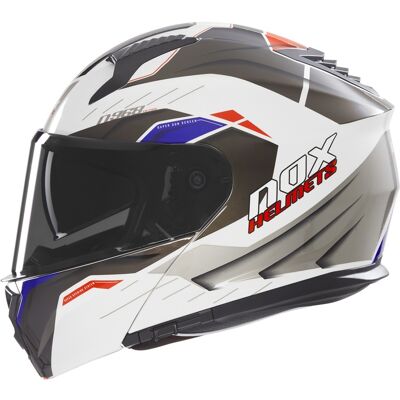 Klapphelm Motorrad NOX N968 Ultra weiß-grau Größe: S Klapphelm Motorrad NOX N968 Ultra weiß-grau Größe: S