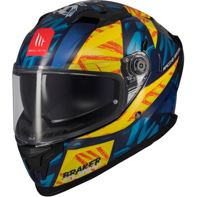 MT Helmets Integralhelm Motorrad MT Braker SV Fury blau-gelb Größe: XS MT Helmets Integralhelm Motorrad MT Braker SV Fury blau-gelb Größe: XS