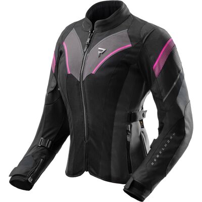 Women's Rebelhorn Hiflow V Schwarz-Grau-Rosa Motorradjacke Größe: 3XL Women's Rebelhorn Hiflow V Schwarz-Grau-Rosa Motorradjacke Größe: 3XL