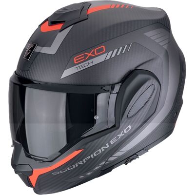 Klappbarer Motorradhelm Scorpion EXO-TECH EVO CARBON COSY mattschwarz-rot Größe: 2XL Klappbarer Motorradhelm Scorpion EXO-TECH EVO CARBON COSY mattschwarz-rot Größe: 2XL
