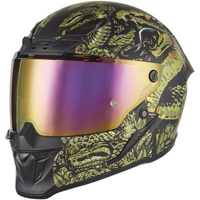 Integralhelm Motorrad NOX Exlusiv Goliath Mythology matt schwarz-gold Größe: L Integralhelm Motorrad NOX Exlusiv Goliath Mythology matt schwarz-gold Größe: L