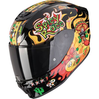 Scorpion EXO-JNR Air Yucatan Kinder-Motorradhelm Schwarz-Gelb-Rot Größe: M Scorpion EXO-JNR Air Yucatan Kinder-Motorradhelm Schwarz-Gelb-Rot Größe: M