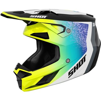 Motocross-Helm Shot Speed Hybrid glänzendes Fluogelb Größe: L Motocross-Helm Shot Speed Hybrid glänzendes Fluogelb Größe: L