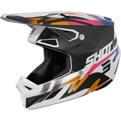 Motocross Helm Shot Speed Wave Pearl Schwarz-Weiß Größe: XS Motocross Helm Shot Speed Wave Pearl Schwarz-Weiß Größe: XS