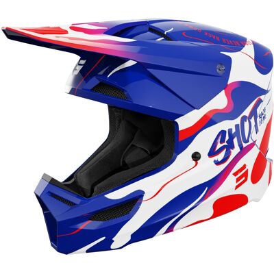 Kinder Motocrosshelm Shot Furious Beast Glänzend Blau-Rot Größe: S Kinder Motocrosshelm Shot Furious Beast Glänzend Blau-Rot Größe: S