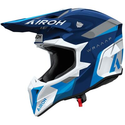 Airoh Wraaap Conquer Motocross-Helm glänzend blau Größe: 2XL Airoh Wraaap Conquer Motocross-Helm glänzend blau Größe: 2XL