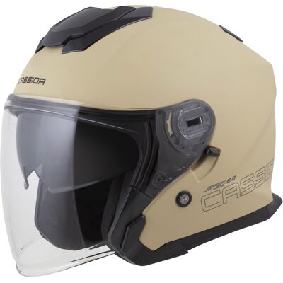 Cassida Jet Tech 2.0 RoTo Jet Face Motorradhelm, matt sand-schwarz-grau Größe: L Cassida Jet Tech 2.0 RoTo Jet Face Motorradhelm, matt sand-schwarz-grau Größe: L
