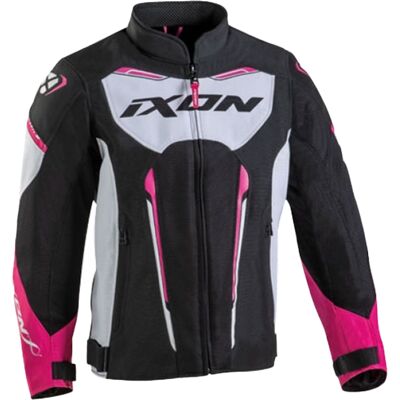 Kinder Motorradjacke IXON Striker Air schwarz-weiß-pink Größe: 12 Kinder Motorradjacke IXON Striker Air schwarz-weiß-pink Größe: 12