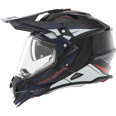 Enduro-Motorradhelm NOX N312 Track blau-rot Größe: L Enduro-Motorradhelm NOX N312 Track blau-rot Größe: L