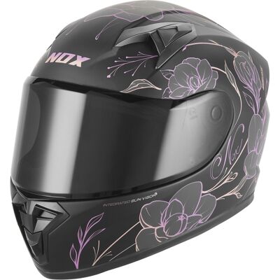 Kinder-Integralhelm NOX N731 Spring, matt schwarz-rosa Größe: S Kinder-Integralhelm NOX N731 Spring, matt schwarz-rosa Größe: S