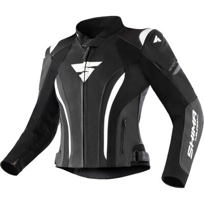 Shima Miura 2.0 Schwarz-Weiß-Motorradjacke für Frauen Größe: 34 Shima Miura 2.0 Schwarz-Weiß-Motorradjacke für Frauen Größe: 34