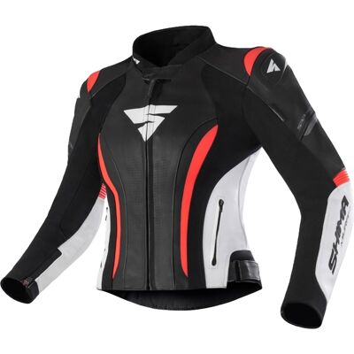 Shima Miura 2.0 Schwarz-Weiß-Fluo Rot Motorradjacke für Damen Größe: 40 Shima Miura 2.0 Schwarz-Weiß-Fluo Rot Motorradjacke für Damen Größe: 40