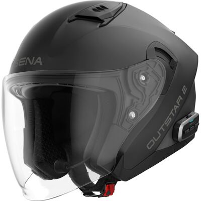 SENA Outstar 2 offener Motorradhelm mit Headset, mattschwarz Größe: M SENA Outstar 2 offener Motorradhelm mit Headset, mattschwarz Größe: M